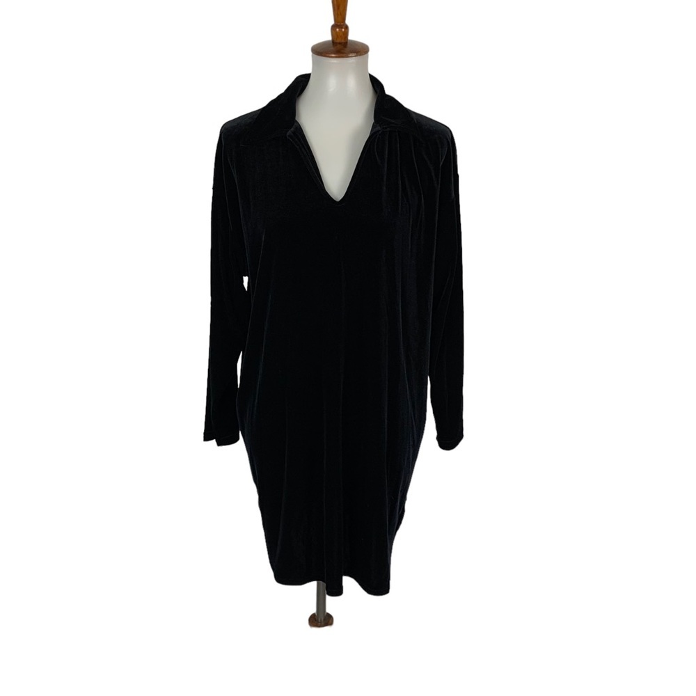 Beija Flor Women’s Tunic Top Large Black Velvet